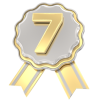 7 Anniversary Golden With Silver Badge png