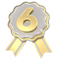 6 anniversario d'oro con argento distintivo png