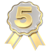 5 Anniversary Golden With Silver Badge png