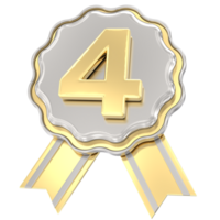 4 Anniversary Golden With Silver Badge png