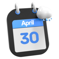 april kalender regnar moln 3d illustration dag 30 png