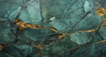 AI generated Abstract Blue and Golden Marble Texture Background. AI Generated photo