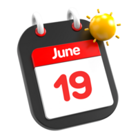 Juni Kalender Datum Veranstaltung Symbol Illustration Tag 19 png