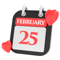 hjärta för februari månad ikon av dag 25 png