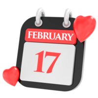 corazón para febrero mes icono de día 17 png