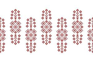 Ethnic geometric fabric pattern Cross Stitch.Ikat embroidery Ethnic oriental Pixel pattern white background. Abstract,vector,illustration. Texture,clothing,frame,decoration,motifs,silk,wallpaper. vector