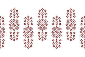 Ethnic geometric fabric pattern Cross Stitch.Ikat embroidery Ethnic oriental Pixel pattern white background. Abstract,vector,illustration. Texture,clothing,frame,decoration,motifs,silk,wallpaper. vector