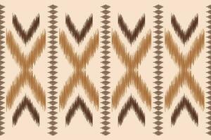 Ethnic Ikat fabric pattern geometric style.African Ikat embroidery Ethnic oriental pattern brown cream background. Abstract,vector,illustration.Texture,clothing,frame,decoration,carpet,motif. vector