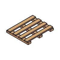 3d Isometric Isolated Wooden Pallet on white background vector