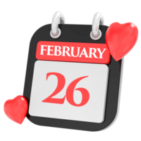 corazón para febrero mes icono de día 26 png