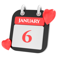 Herz zum Januar Monat Symbol von Tag 6 png