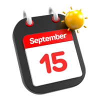 September calendar date event icon illustration day 15 png