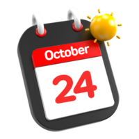 October calendar date event icon illustration day 24 png