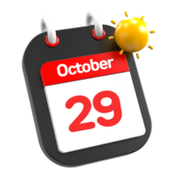 October calendar date event icon illustration day 29 png