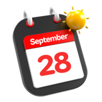 September Kalender Datum Veranstaltung Symbol Illustration Tag 28 png