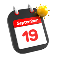 September calendar date event icon illustration day 19 png