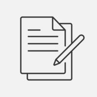 Documents write line icon. Vector