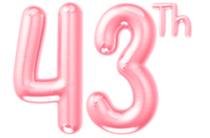 rose anniversaire des ballons avec le nombre sur transparent Contexte png