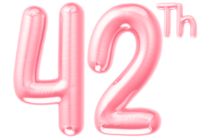 pink birthday balloons with the number on transparent background png