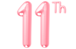 pink birthday balloons with the number on transparent background png