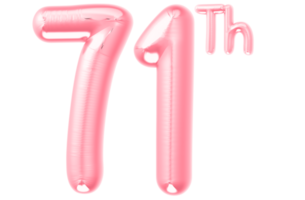 pink birthday balloons with the number on transparent background png