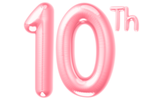 pink birthday balloons with the number on transparent background png