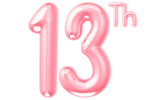 pink birthday balloons with the number on transparent background png