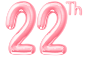 pink birthday balloons with the number on transparent background png