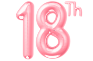 pink birthday balloons with the number on transparent background png