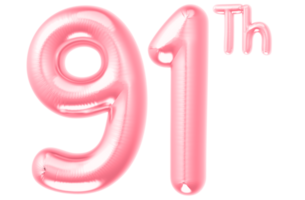 pink birthday balloons with the number on transparent background png