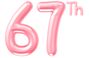 pink birthday balloons with the number on transparent background png