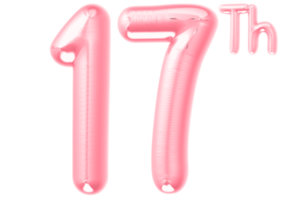 pink birthday balloons with the number on transparent background png