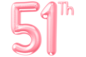 Rosa aniversário balões com a número em transparente fundo png