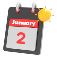 january icon calendar clipart 3d render png