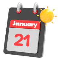 janeiro ícone calendário clipart 3d render png