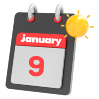 january icon calendar clipart 3d render png