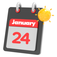 january icon calendar clipart 3d render png