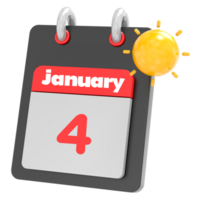 january icon calendar clipart 3d render png