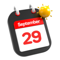 September calendar date event icon illustration day 29 png