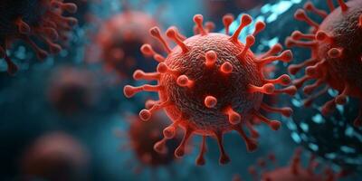 AI generated realistic image of a virus, corona virus. macro photography. photo