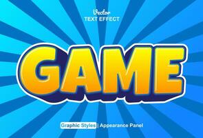 game text effect graphic style orange color editable. vector