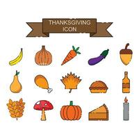 thanksgiving icon set vector