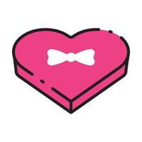 valentine's day heart shaped box icon vector