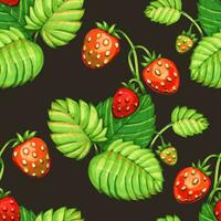 Seamless pattern with wild strawberries. For prints, backgrounds, wrapping paper, textile, wallpaper, etc. photo