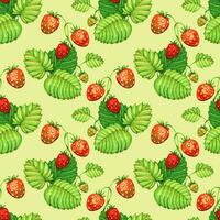 Seamless pattern with wild strawberries. For prints, backgrounds, wrapping paper, textile, wallpaper, etc. photo