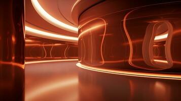 AI generated Empty futuristic tunnel. Technology Design. photo