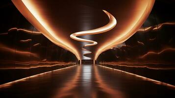 AI generated Empty futuristic tunnel. Technology Design. photo