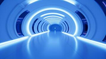 AI generated Empty futuristic tunnel. Technology Design. photo