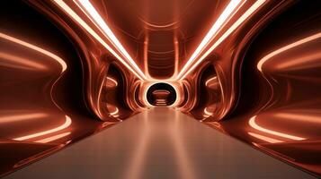 AI generated Empty futuristic tunnel. Technology Design. photo