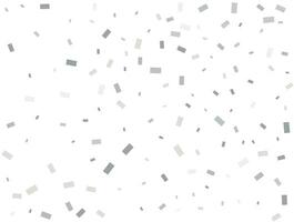 Light silver Rectangular glitter confetti background. White festive texture. vector